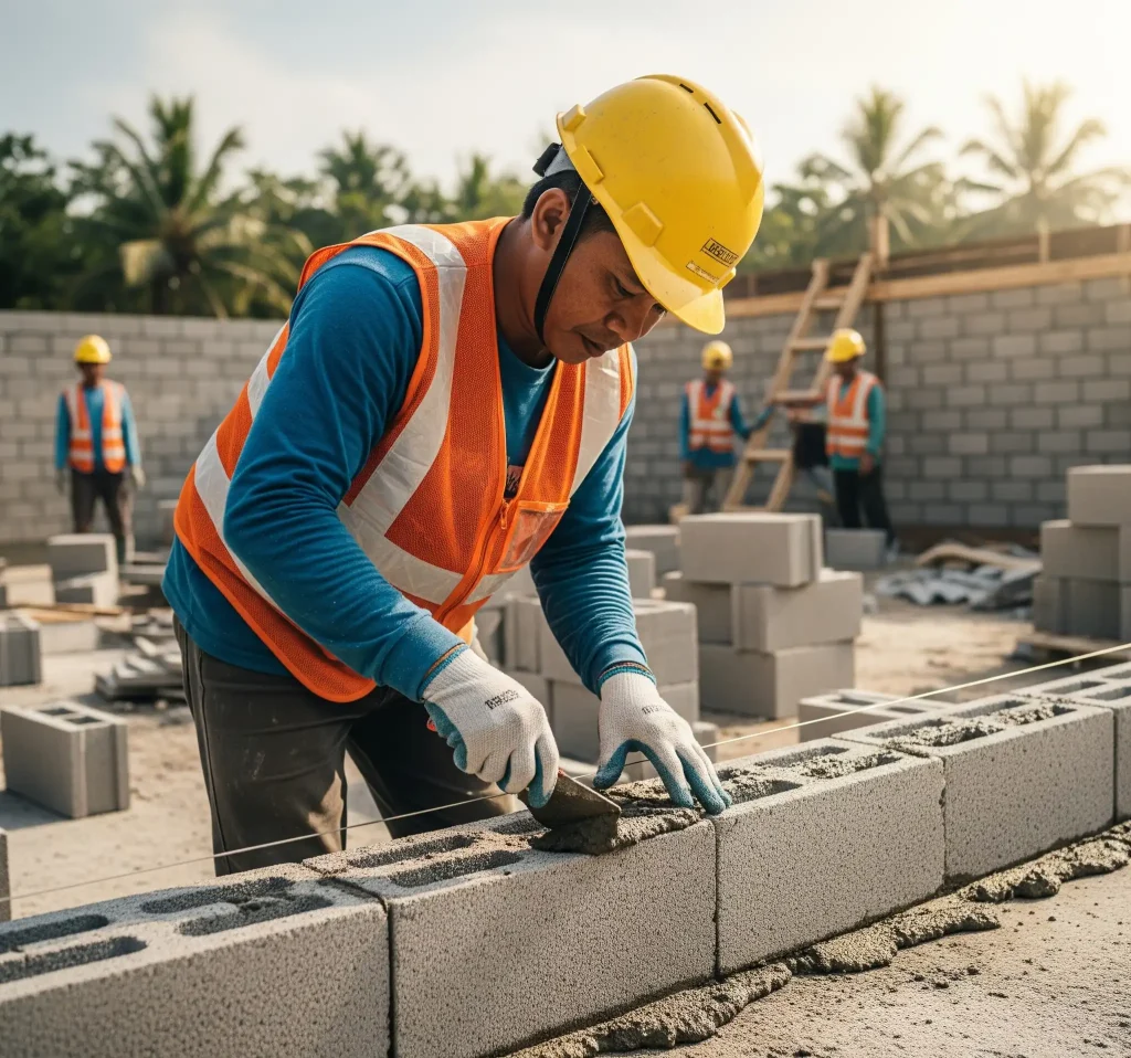 proses perekatan dinding habel retak